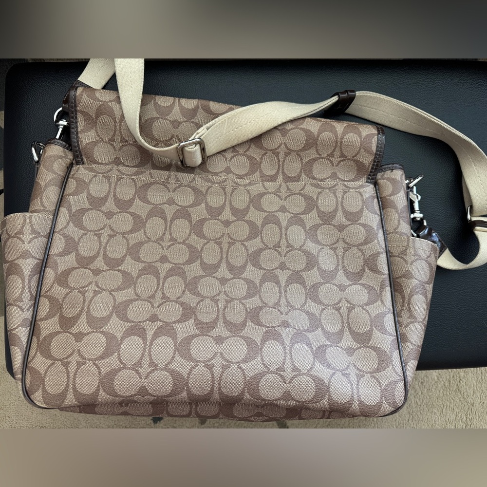Coach Tan and Brown Signature Baby Messenger Bag - Picture 2 of 5